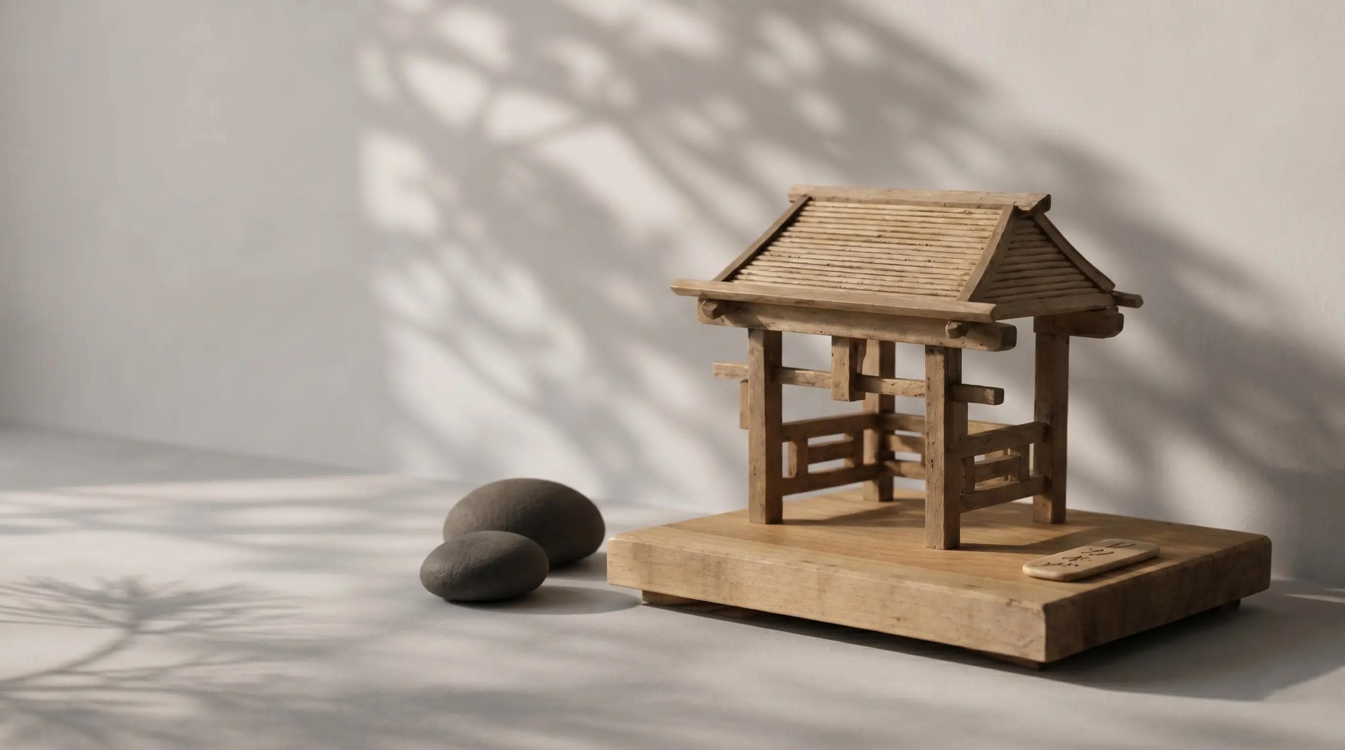 Santuario en Miniatura "Sabi" de Madera Cruda