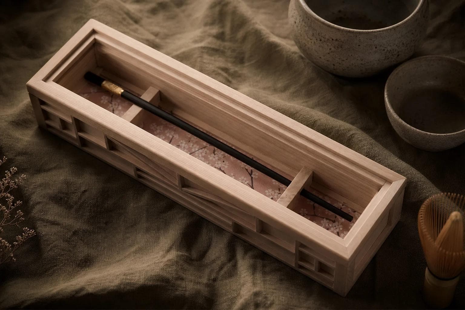 Estuche Premium de Palillos con Motivo "Sakura"