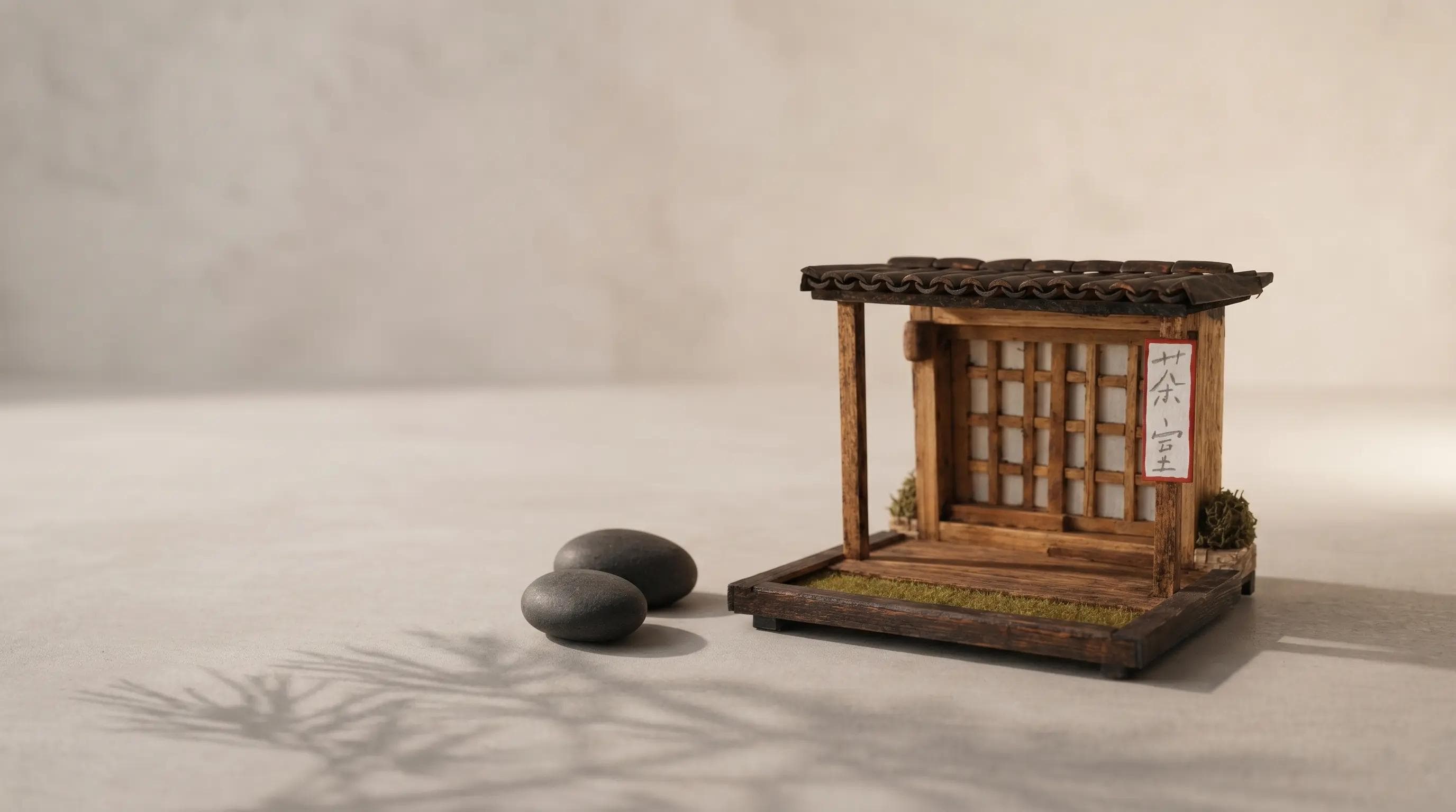 Fachada de Casa de Té "Chashitsu" en Miniatura
